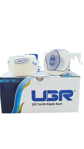 UGR ÇİFT TARAFLI KÖPÜK BANT 50MMX2M  PK:12  KL:144